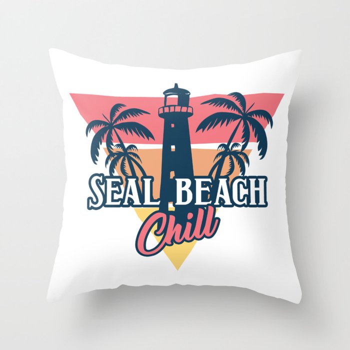 Seal beach chill Throw Pillow