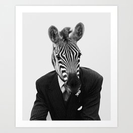 Mister Zebra Art Print | Digital, Graphic Design, Animal, Black and White 