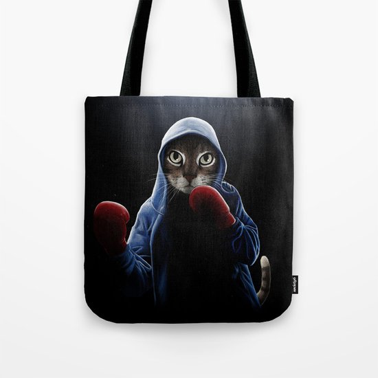 Boxing Cool Cat Tote Bag