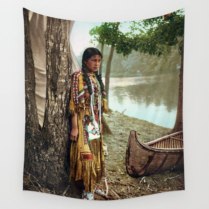 Antique native american tapestry wall sales hanging