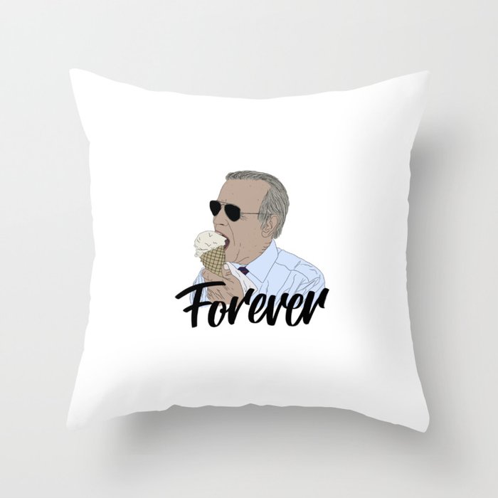 Joe Biden Eating Ice Cream Forever. Throw Pillow