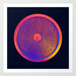 Supernova Superconductor | Science Photo Circle Hexagon Pattern Blue Orange Glowing Colors Art Print