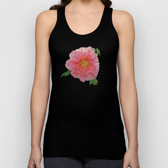 Pink Peony Flower Drawing Unisex Tank Top