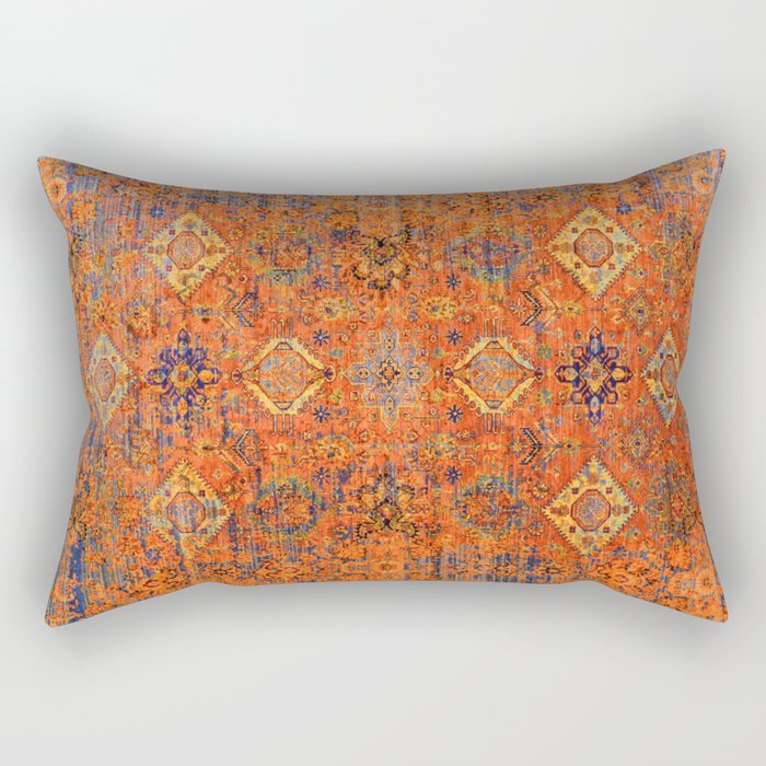 Oriental Vitange Moroccan Rug Design Rectangular Pillow