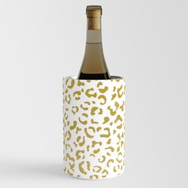 Gold Leopard, Gold Glitter, Leopard Print Wine Chiller