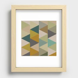 geometric mid century abstract nature green Recessed Framed Print