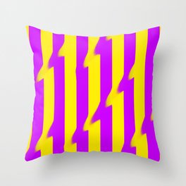 Melted purple x yellow color block lines Throw Pillow
