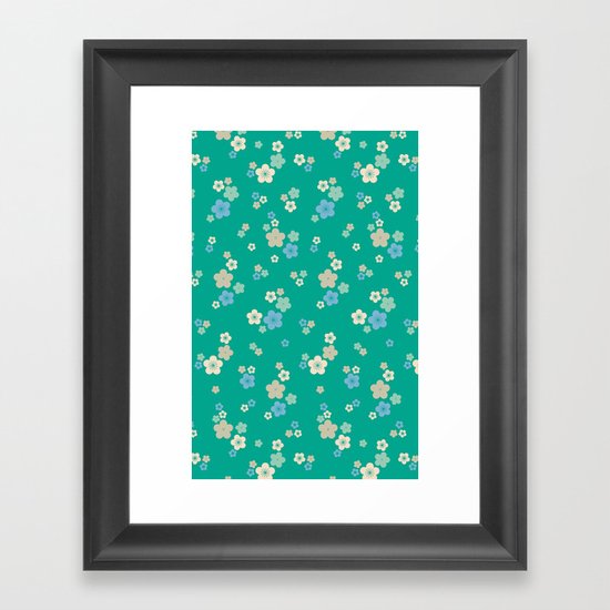 blossom ditsy in emerald Framed Art Print