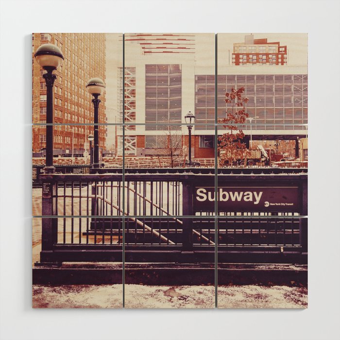 New York City - Subway Wood Wall Art