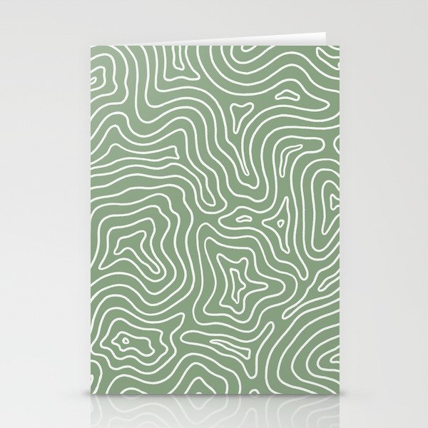 Topographic- Sage Green Stationery Cards