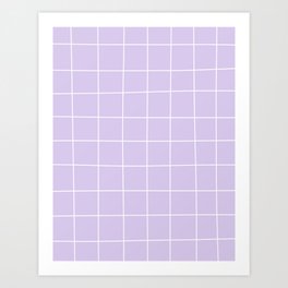 Hand Drawn Grid Lavender Art Print