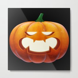 Pumpkin Pumpkin face Halloween Scared Metal Print