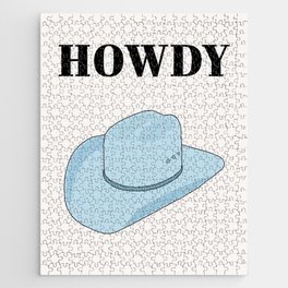 Howdy - Cowboy Hat Blue Jigsaw Puzzle