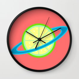 Planet Lime | Lime | Citrus | Fruit | Solar System | Planets | pulps of wood Wall Clock