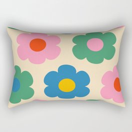 Such Cute Flowers Colorful Retro Pop Floral Pattern Rectangular Pillow
