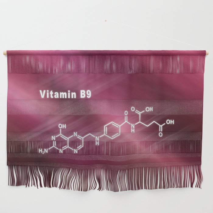 Vitamin B9, folic acid, Structural chemical formula Wall Hanging