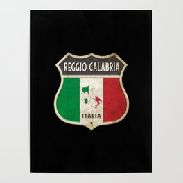 Reggio Calabria Italy coat of arms flags design Poster
