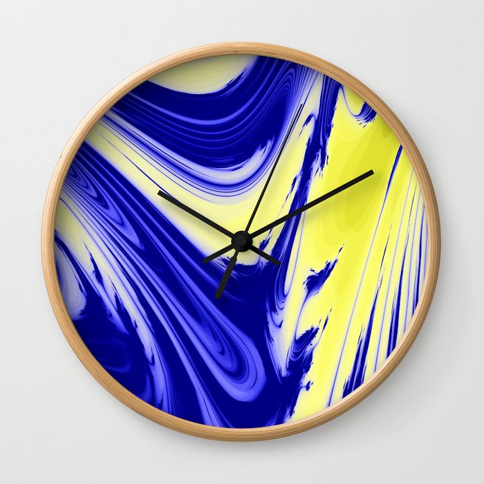 Swirls Of Blue and Yellow Wall Clock