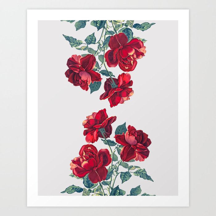 Red Roses Art Print by heartofhearts | Society6