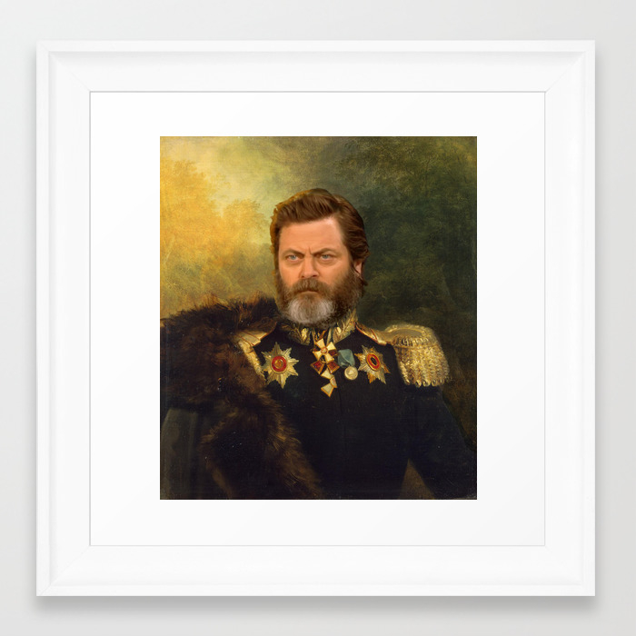 Nick Offerman Classical Painting Photoshop Framed Art Print By