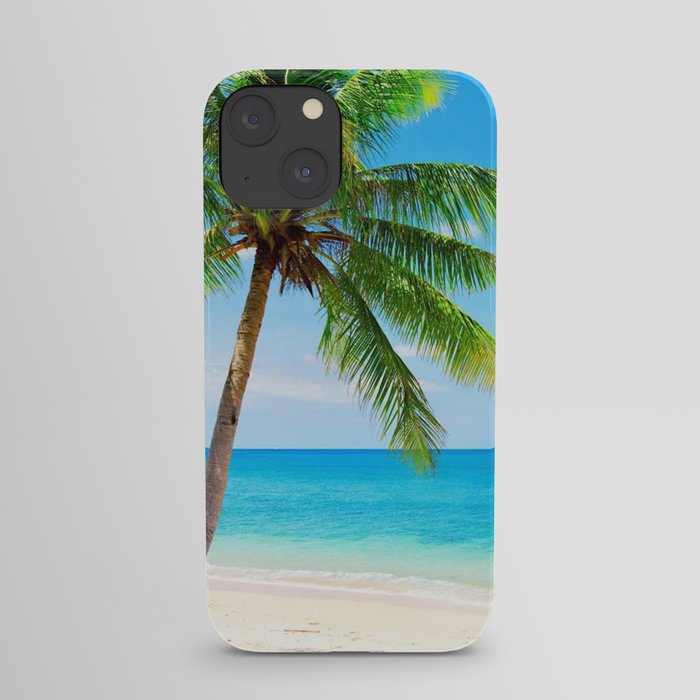 palm tree by the beach iPhone Case