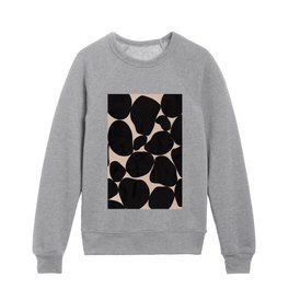 Abstract Black Stones Art, Zen Pebbles, Coastal Decor Kids Crewneck