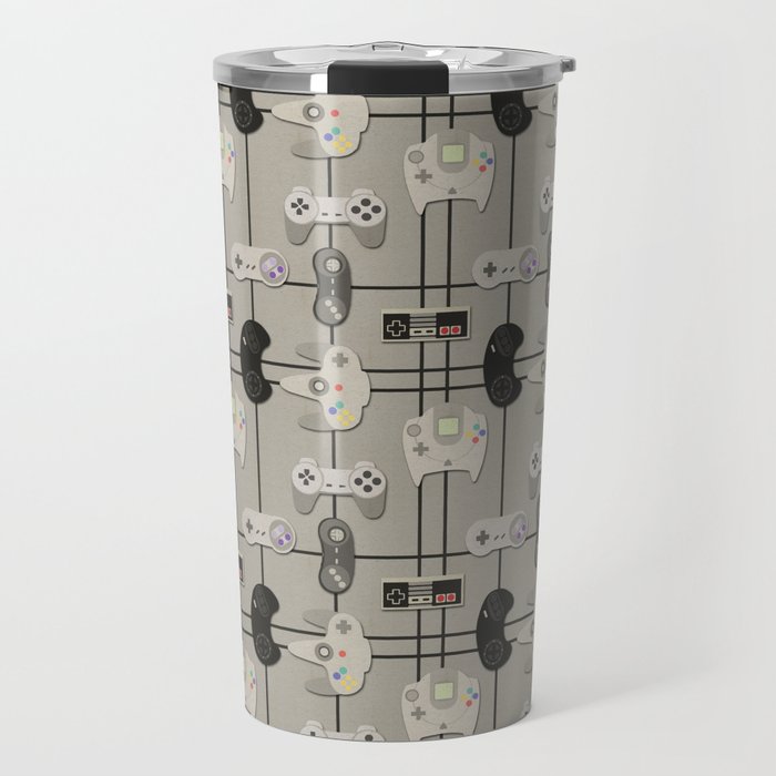 Paper Cut-Out Video Game Controllers Travel Mug