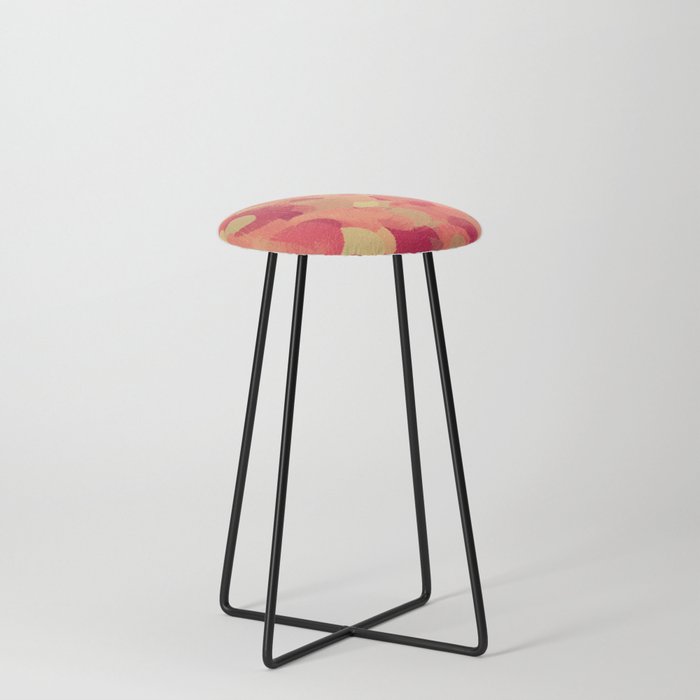 Soft Pink And Yellow Sunrays Counter Stool