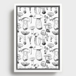 wild life mushroom / light mushroom / mushroom pattern Framed Canvas