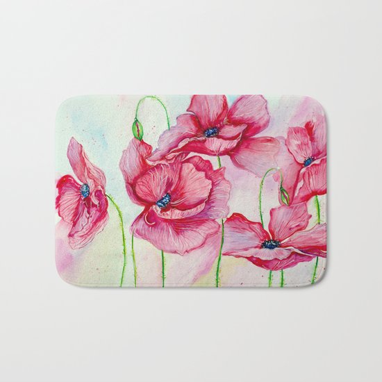 Poppies dance Bath Mat