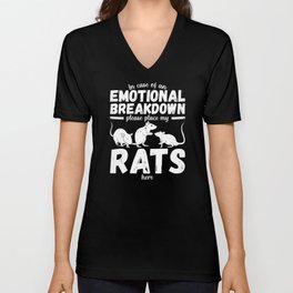 Emotional Breakdown Pet Rat | Funny Rat Saying | Woman Girl V Neck T Shirt