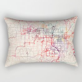Bentonville map Arkansas painting Rectangular Pillow