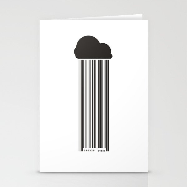 Barcode Rain Stationery Cards