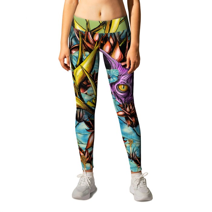 The Sphynx and the Flowers Leggings