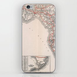 Old road map of florida united states of america iPhone Skin