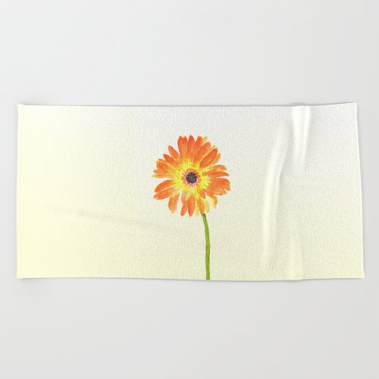 orange gerbera Beach Towel