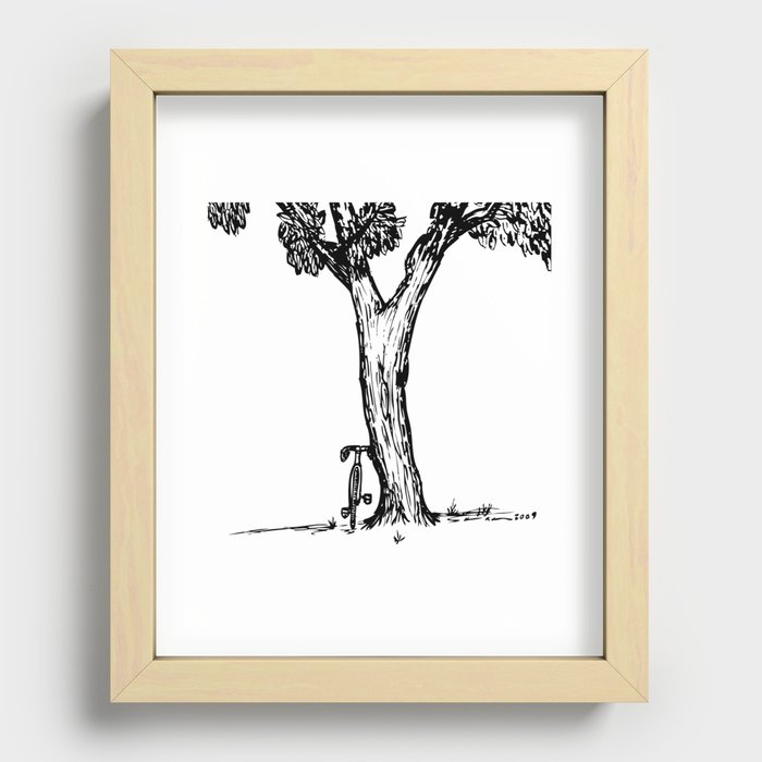 Bike and Tree Recessed Framed Print