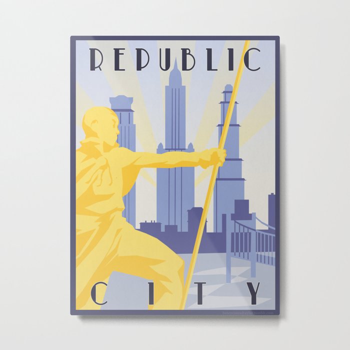 Republic City Travel Poster Metal Print