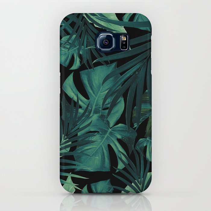 tropical jungle night leaves pattern #1 #tropical #decor #art #society6 iphone case