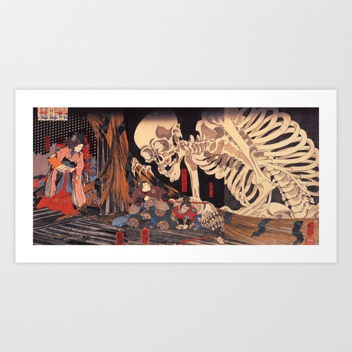 Takiyasha The Witch And The Skeleton Spectre By Utagawa Kuniyoshi Art Print