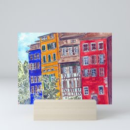 Buildings in Alsace Mini Art Print