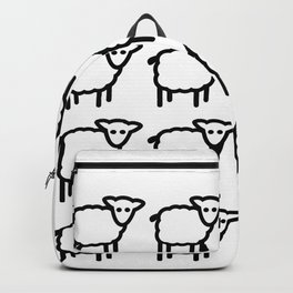 Cute Transparent Sheep Flock in Rows Monotone Light Backpack