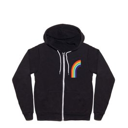 70s Rainbow, vintage stripes colors on black background Full Zip Hoodie