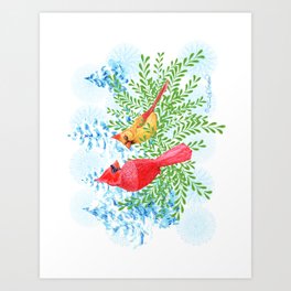 Christmas Birds Art Print