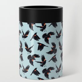 Red-Winged Blackbird Sky Blue Can Cooler