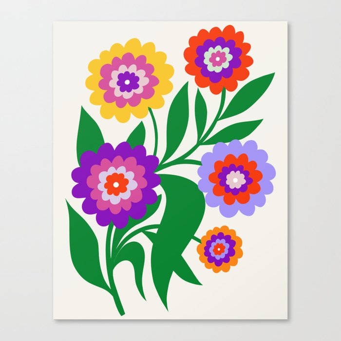 Colorful Summer Flowers Canvas Print
