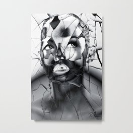 WOMAN IN BLACK WHITE Metal Print