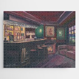 Pub Evening with Bar and Fireplace in Lonely Scottish Highlands Jigsaw Puzzle