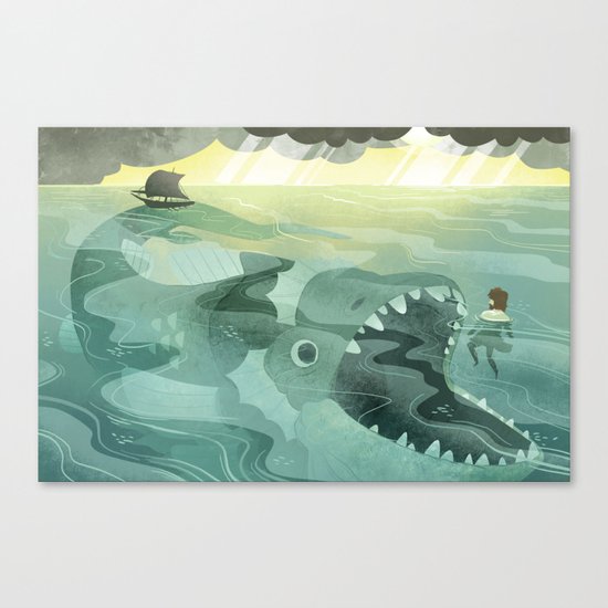 Jonah Tossed Overboard (by Melanie Matthews) Canvas Print