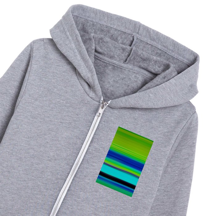Opportunity - Green And Blue Modern Abstract Art Kids Zip Hoodie